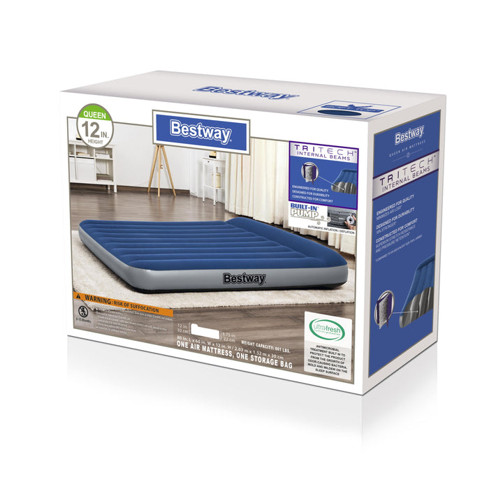 12" Tritech Queen Air Mattress with Built-In Pump