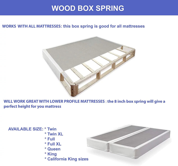 4-Inch Box Spring for Mattress, Queen Size