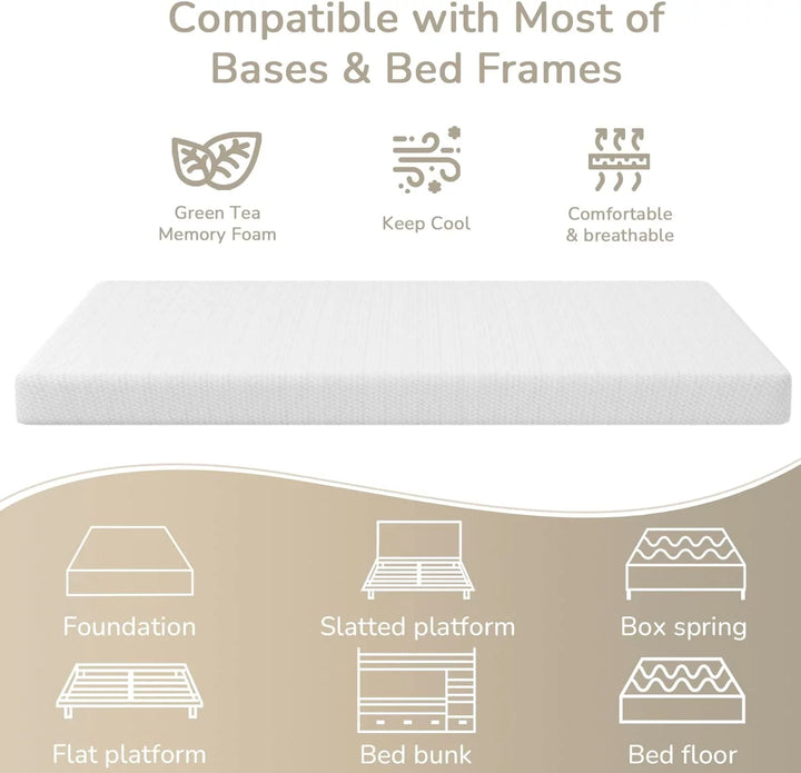 5-Inch Memory Foam Mattress with Cooling Gel Infusion, King Size