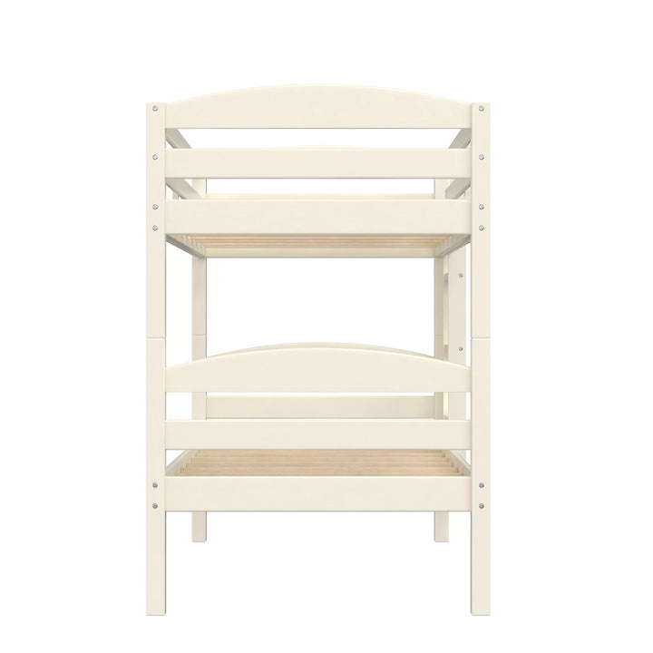 Leighton Solid Wood Twin-Over-Twin Convertible Bunk Bed, White