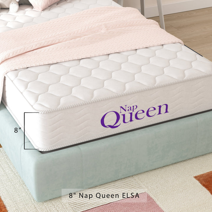 Queen Mattress, Elsa 8" Innerspring Mattress, Certipur-Us Certified, Mattress in a Box