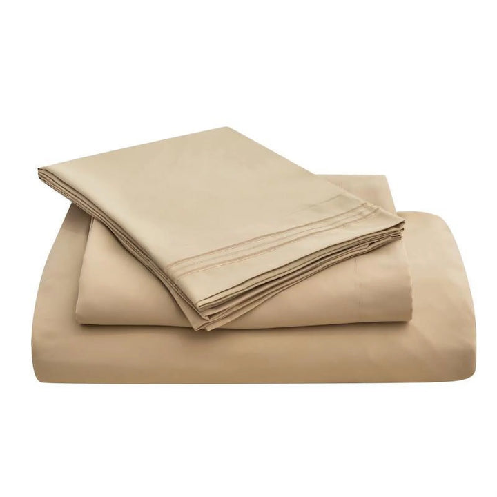 6 Piece Bamboo Sheets Set- Silky-Stronger than Cotton Cool Sheets-Wrinkle Free-Deep Pockets 16"-Extremely Soft Bamboo Rayon Sheets-Calking,Beige