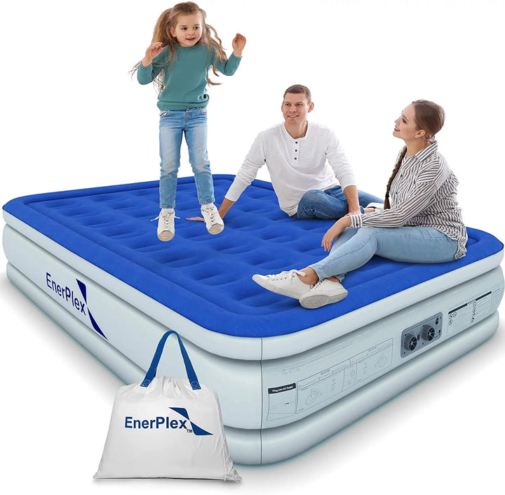 Luxury 16 Inch Double High Air Mattress with Built in Pump, Queen