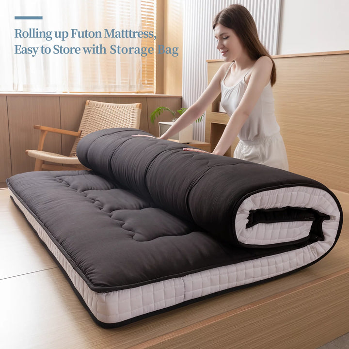 Japanese Futon Mattress for Adults - Memory Foam Black