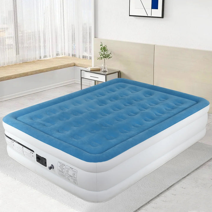 Premium Air Mattress with Built-In Pump 18 in Bed Height Mattress for Camping, Home & Portable Travel Comfortable Inflatable Air Mattress (Queen)