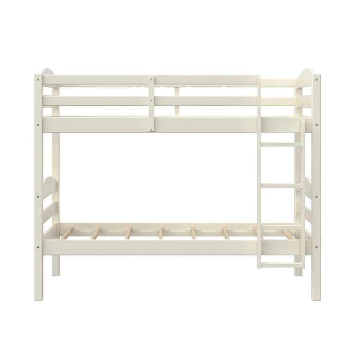 Leighton Solid Wood Twin-Over-Twin Convertible Bunk Bed, White