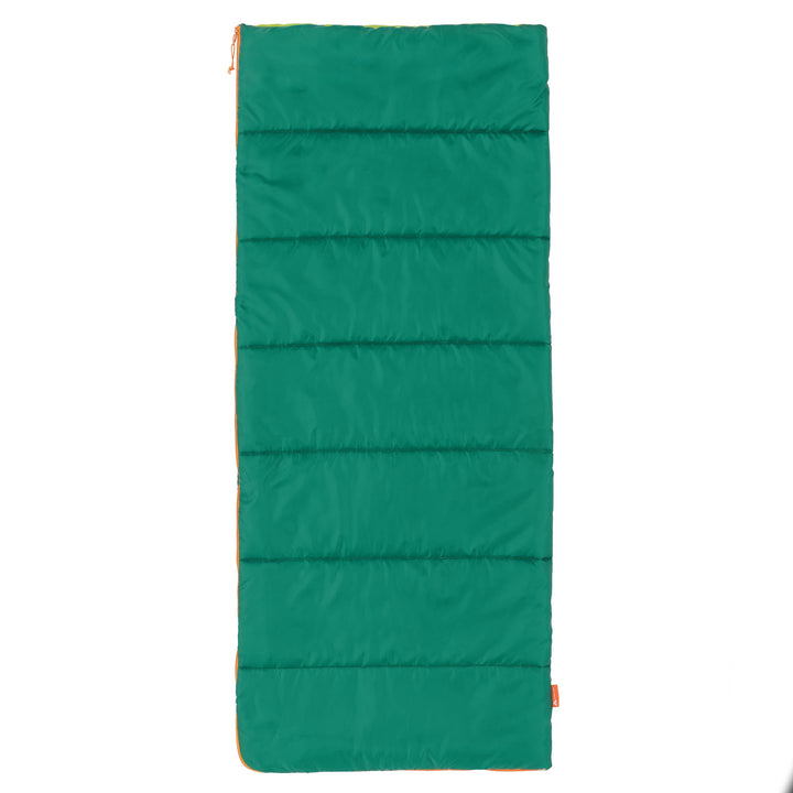 50F YOUTH WARM WEATHER RECTANGULAR SLEEPING BAG - Dark Green/Light Green