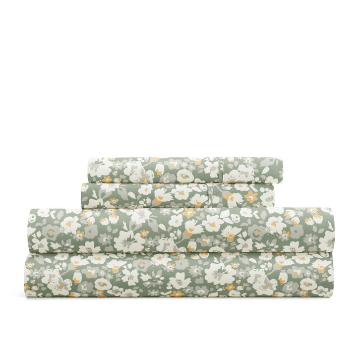 - Patterned Ultra-Soft Bed Sheet Set - Delicate Blossoms