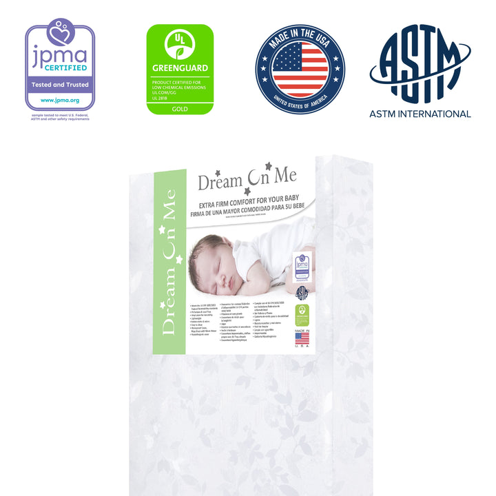 Jasmine 4” Crib & Toddler Foam Mattress, Greenguard Gold Certified