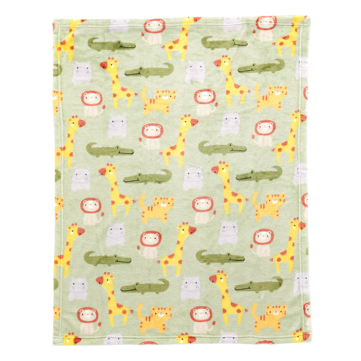 Printed Jungle Green Super Soft Plush Baby Blanket