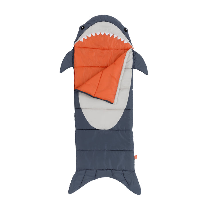 Finn the Shark Kid'S Sleeping Bag - Navy/Gray (Youth Size 65 In. X 24 In.)