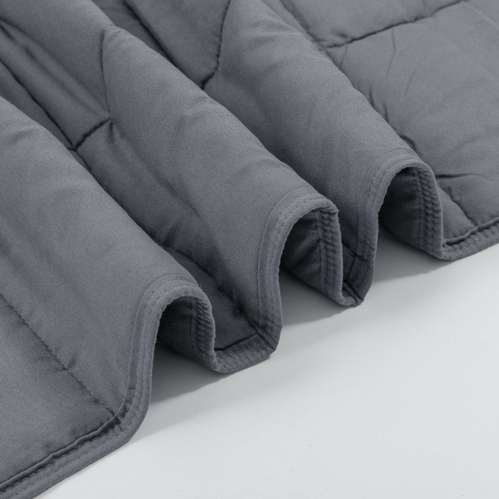 Weighted Blanket for Adults (48"X72", 15Lbs, Twin Size Dark Grey) -High Breathability Heavy Blanket