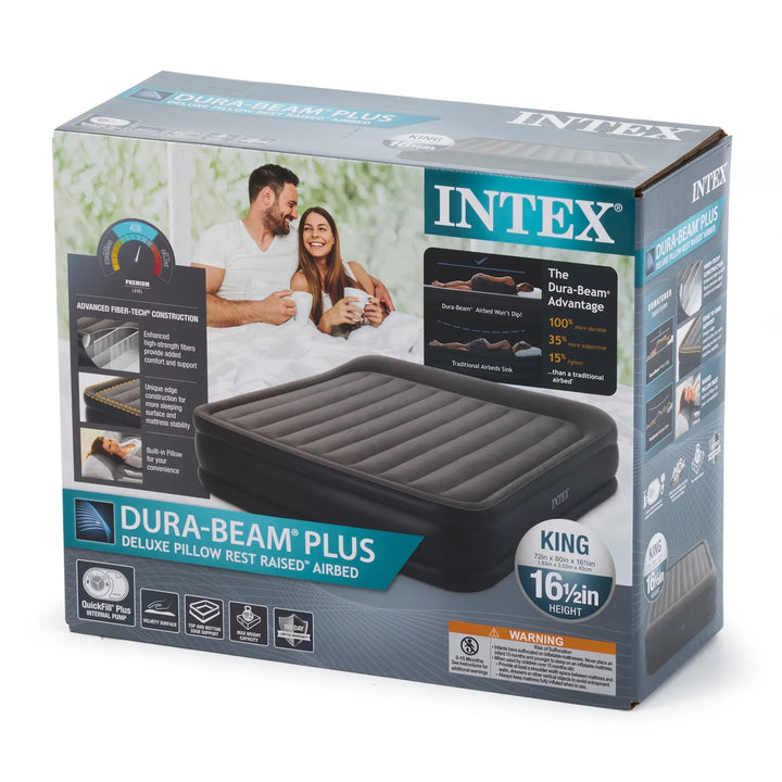 Dura Beam Raised Blow-Up Mattress with Built-In Pump, King (2 Pack)