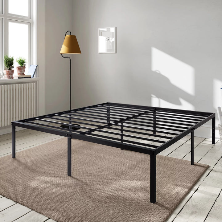 Heavy Duty King Size Metal Platform Bed Frame with 16.5'' Large under Bed Storage Space, Black