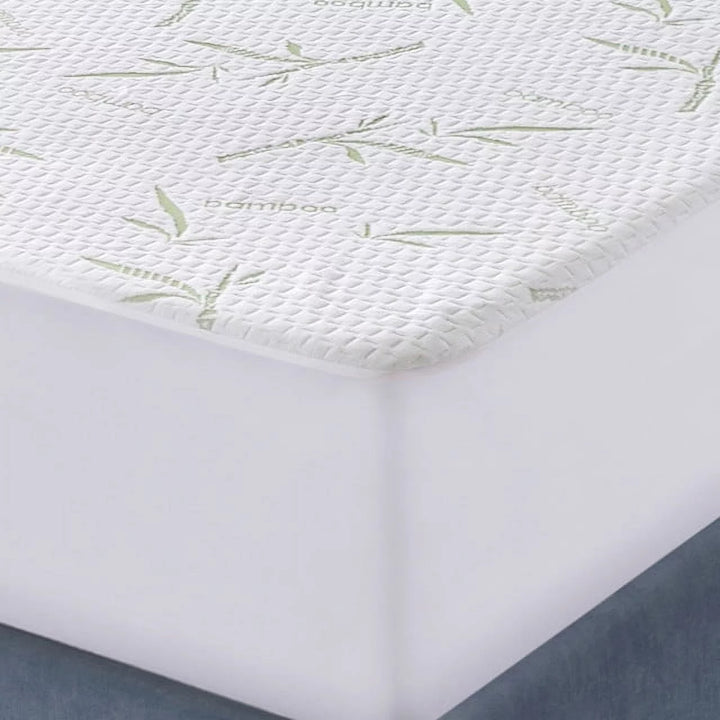 Bamboo from Rayon Mattress Protector Twin Size - Breathable Waterproof Mattress Cover - Fitted Cover with Cooling Fabric - Pillow Top Mattress Pad 16 Inches Deep Pocket