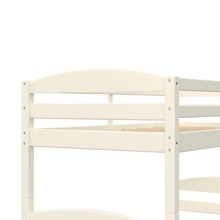 Leighton Solid Wood Twin-Over-Twin Convertible Bunk Bed, White