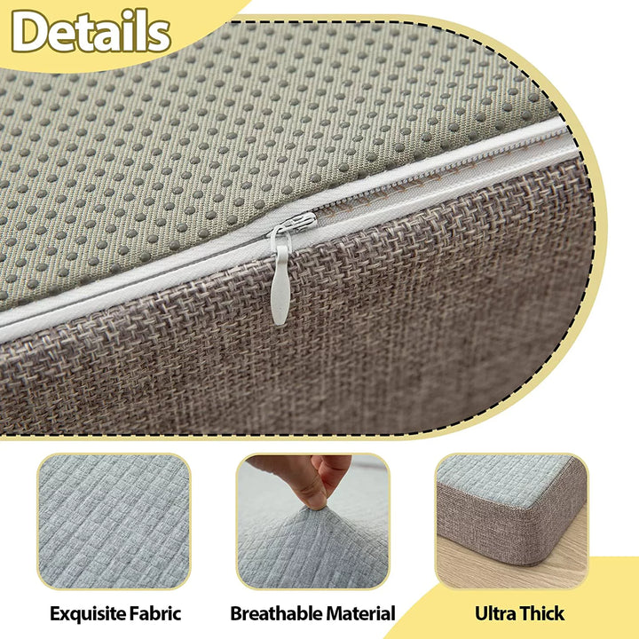 Foldable Mattress, 6 Inch Foam Trifold Mattress Camping Mattress, Portable Floor Mattress Folding Bed with Washable Cover Cot Folding Mattress for Travel, Van, Guest, Grey, 32X75 Inch