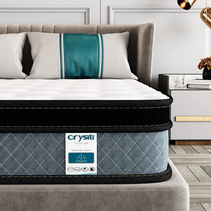 10" Twin Size Memory Foam Hybrid Mattress  Pocket Innerspring Mattresses in a Box with Pressure Relief Edge Supportive 100-Night Trial 10-Year Support