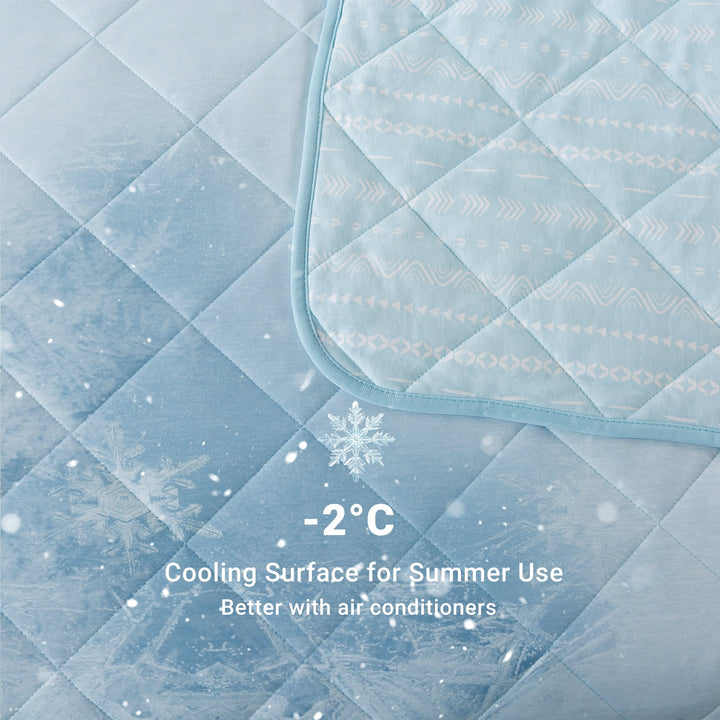 Cooling Throws Blankets, Ice Blanket for All-Season, Ultra-Cool Lightweight Blanket for Bed, Blue