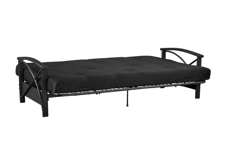 Full Size 6 Inch Futon Mattress with Tufted Cover and Recycled Polyester Fill - Black