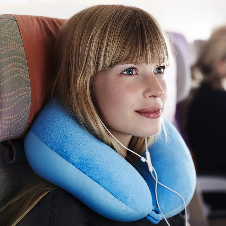 Travel Neck Pillow Memory Foam Airplane Travel Comfortable Washable Cover Plane Neck Support Pillow for Neck Sleeping