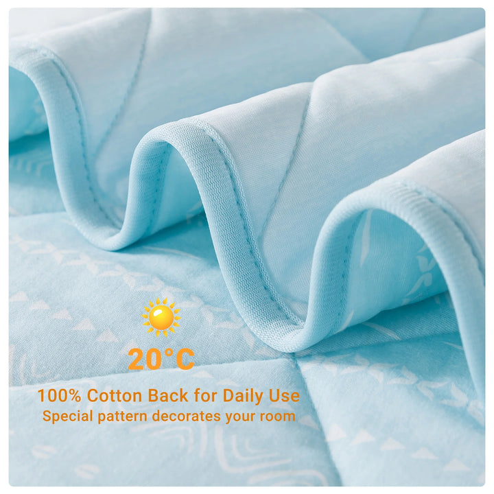 Cooling Throws Blankets, Ice Blanket for All-Season, Ultra-Cool Lightweight Blanket for Bed, Blue