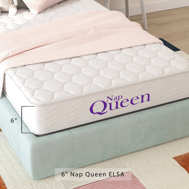 Queen Mattress, Elsa 8" Innerspring Mattress, Certipur-Us Certified, Mattress in a Box