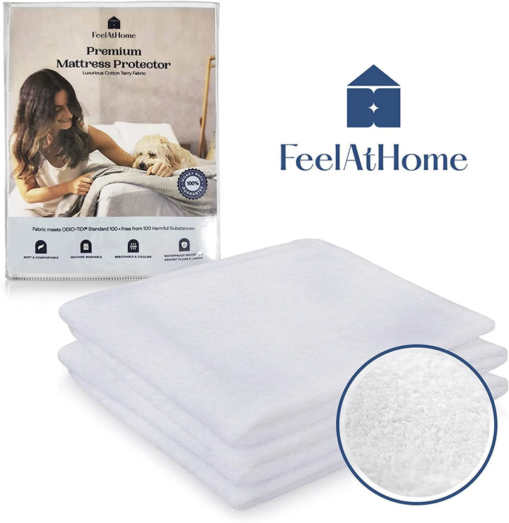 Waterproof Mattress Protector, Cooling Mattress Cover, White, King