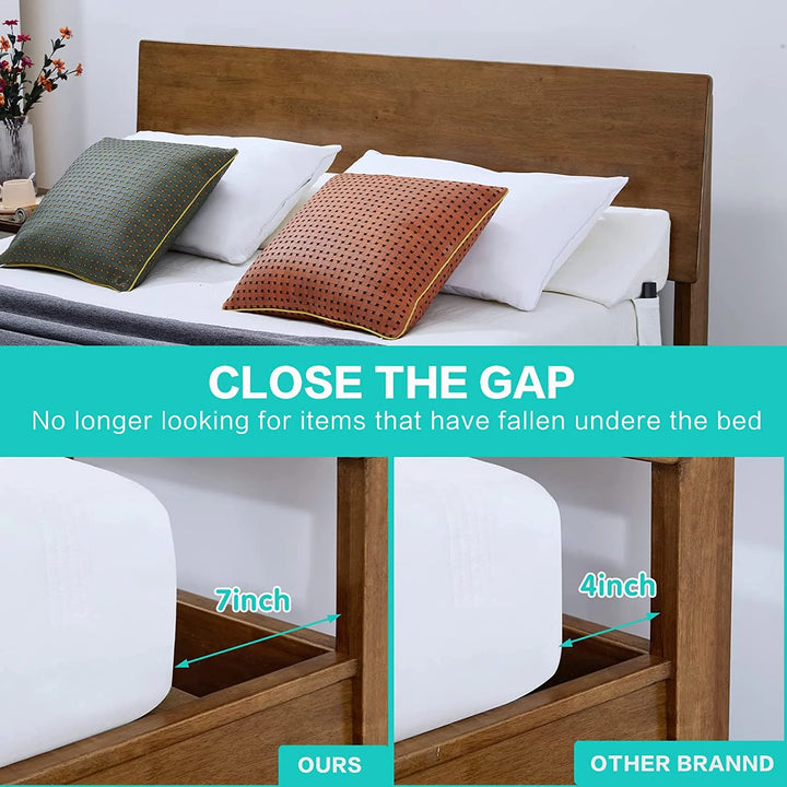 Queen Size 60"X10"X6" Bed Wedge Pillow Mattress Wedge Gap Filler Fill the Gap (0-7") between Mattress and Headboard for Sleeping Backrest Pillow - White