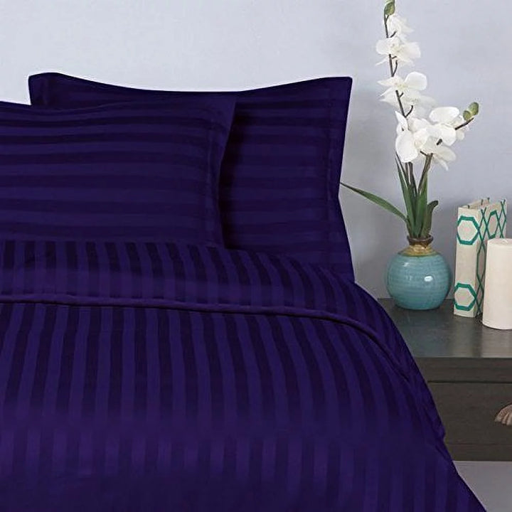 6 Piece Bed Sheets Polyester King Purple Solid 1500 Thread Count