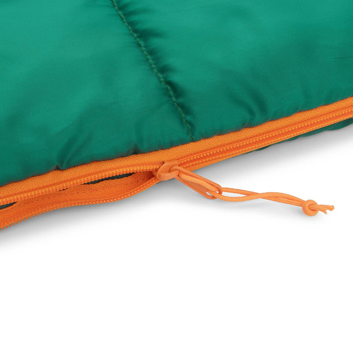 50F YOUTH WARM WEATHER RECTANGULAR SLEEPING BAG - Dark Green/Light Green