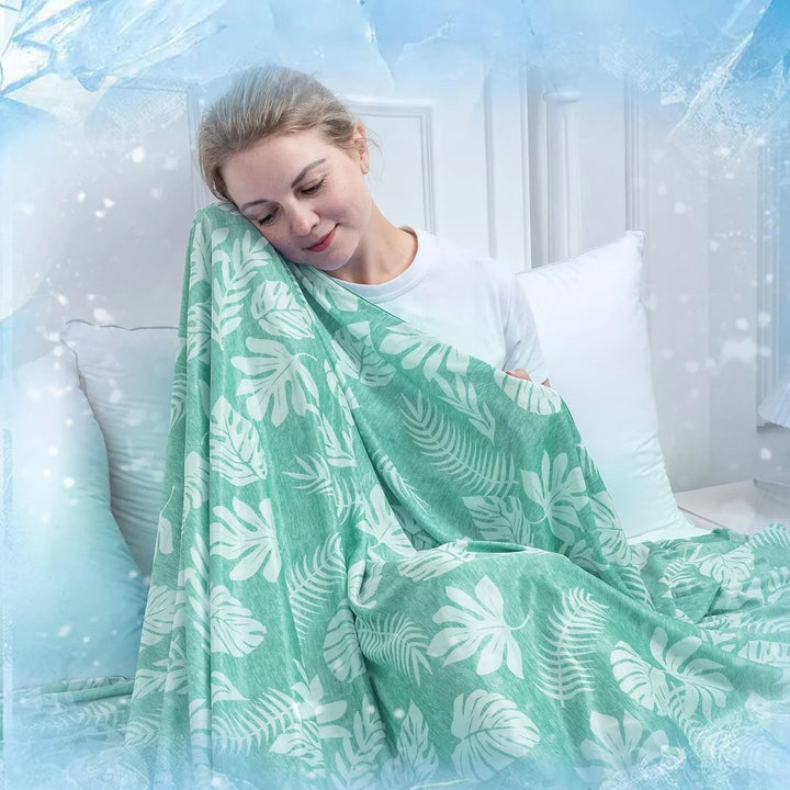 Cooling Blanket for Hot Sleepers 50"X 70" Breathable Summer Blankets Q-Max>0.5 Arc-Chill Cooling Thin Blankets for Night Sweats, Lightweight Double Sides Cooling Blankets