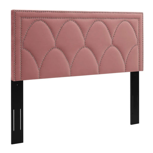 Greta Modern Performance Velvet Twin Headboard in Dusty Rose