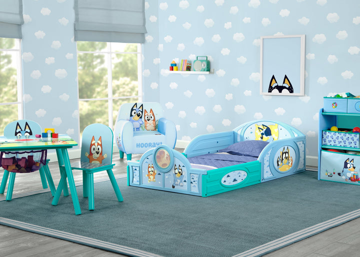 Bluey Sleep and Play Toddler Bed with Built-In Guardrails by