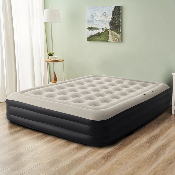 Queen Size 15" Air Mattress with Headboard, Portable Inflatable Couch