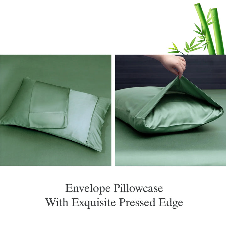 Luxury Bamboo Rayon Sheets Full Size for Adult 4 Pcs,Cool&Soft,16" Deep Pocket, Green