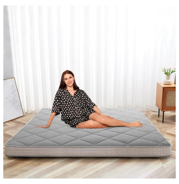 Japanese Floor Mattress Futon Mattress, Thicken Roll up Sleeping Mattress Tatami Mat Floor Bed, Foldable & Portable Camping Mattress with Storage Bag, Full Queen