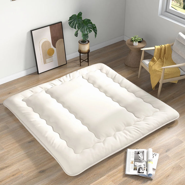 King Futon Mattress with Washable Cover and Carry Bag - Beige