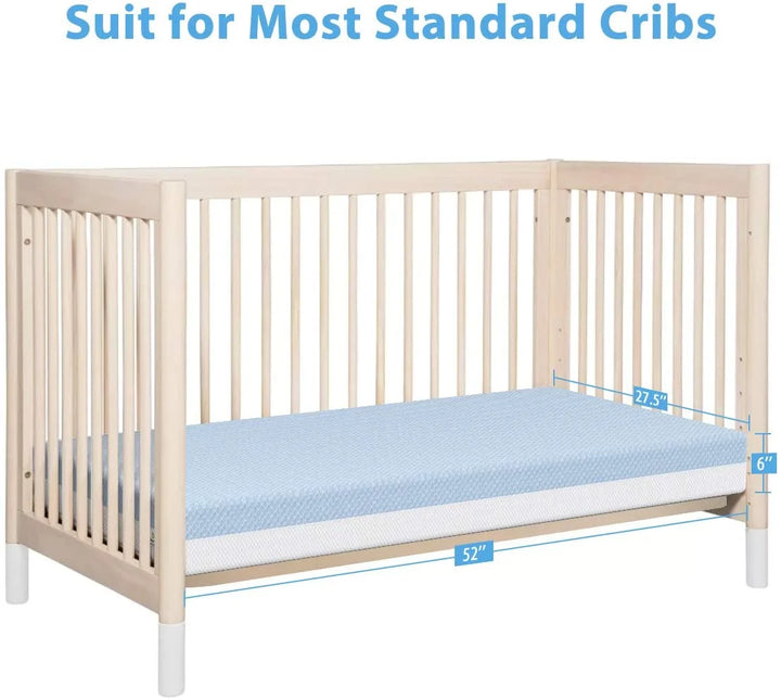 Dual Sided Crib and Toddler Mattress, 6 Inch 2-In-1 Foam Baby Mattress for Standard Size Crib