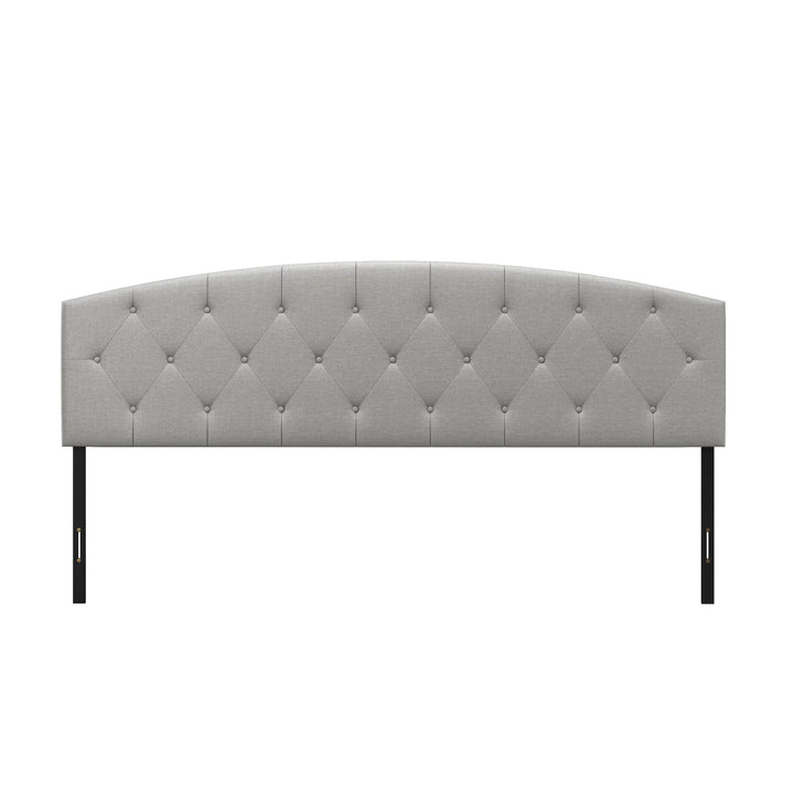 Blair Diamond Tufted Upholstered King Headboard with USB, Smoke Gray