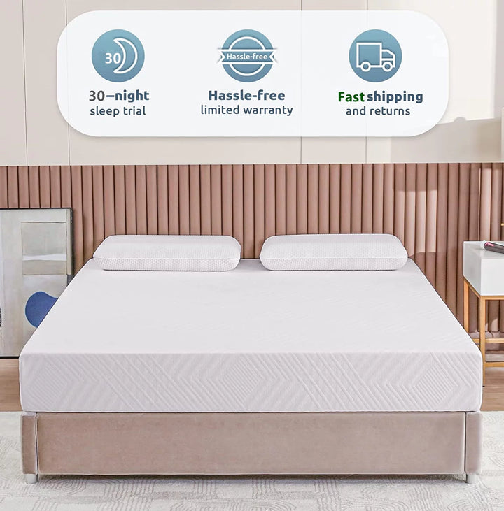 Twin Size Mattress, 6" Memory Foam Mattress with Graphene Fabric Cover, Bed in a Box