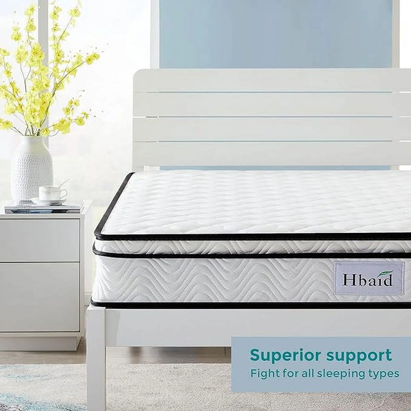 Queen Size Mattress, 10 Inch Hybrid Mattress in a Box, Gel Memory Foam & Individually Wrapped Pocket Coils Innerspring for Cozy Sleep