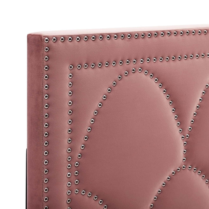 Greta Modern Performance Velvet Twin Headboard in Dusty Rose