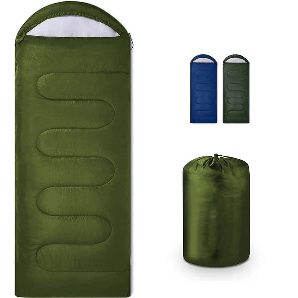 Sleeping Bags for Adults Backpacking Lightweight Waterproof- Cold Weather Sleeping Bag for Girls Boys Mens for Warm Camping Hiking Outdoor Travel with Compression Bags , Military Green