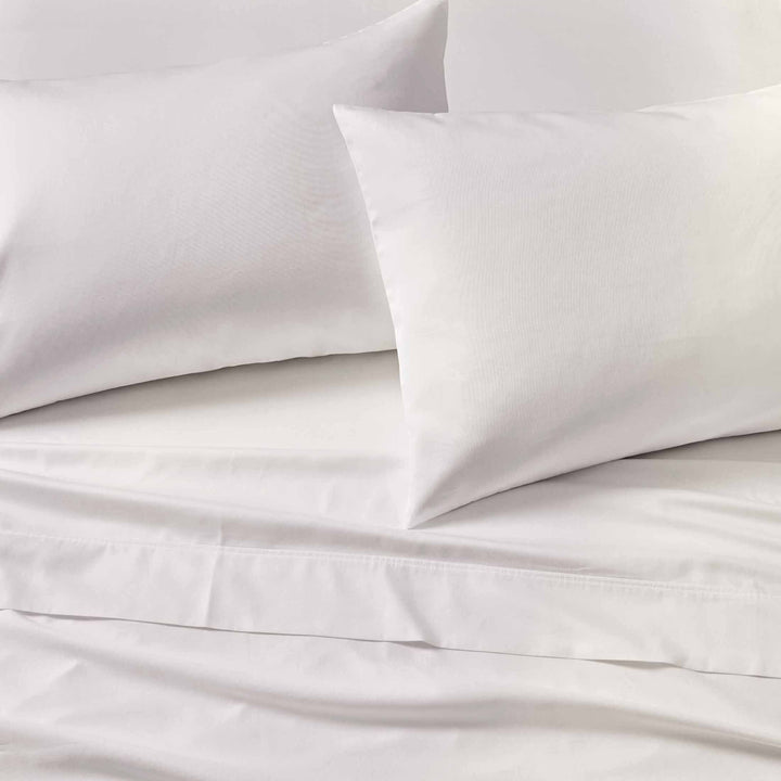 100% Cotton Sateen 300 Thread Count Sheet Set, Queen, Arctic White