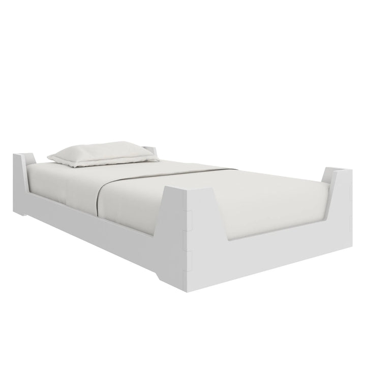 Maverick Montessori Toddler Floor Bed with 2 Heights, White