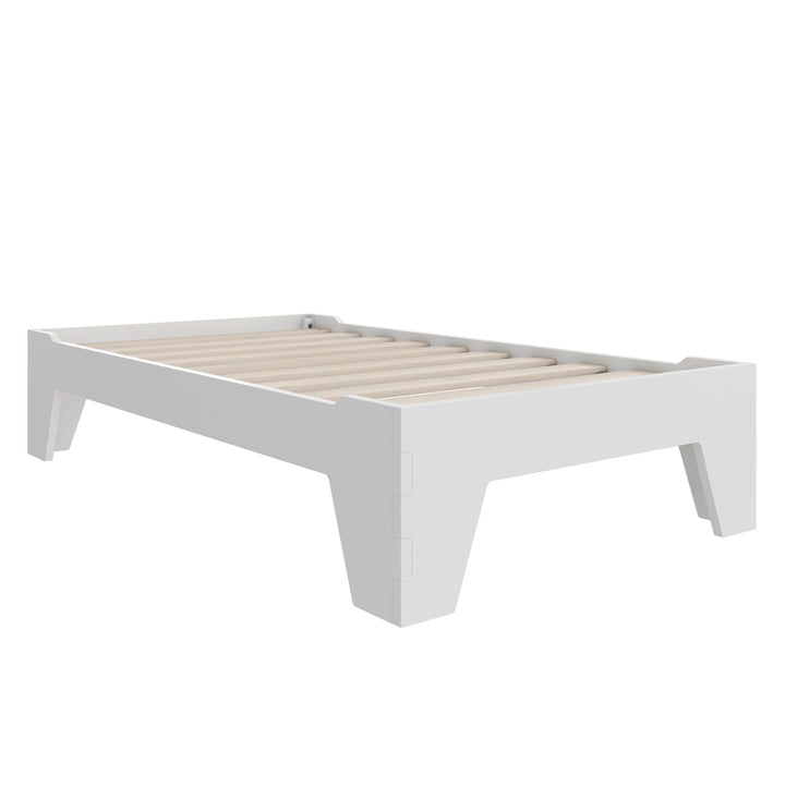 Maverick Montessori Toddler Floor Bed with 2 Heights, White