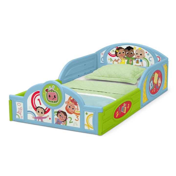 Sleep and Play Toddler Bed with Built-In Guardrails by , Blue/Multi