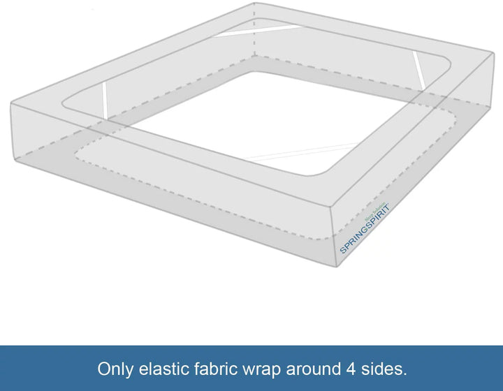 Box Spring Cover Full Size, Smooth and Elastic Woven Material Wrap around 4 Sides of the Box Spring, Black