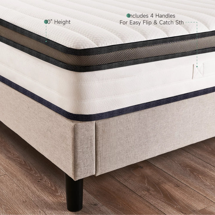 10" Gel Memory Foam Mattress, Hybrid Mattresses in a Box Medium Firm Cool Comfort Pocket Spring Full Size